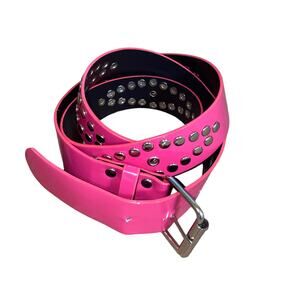 Pink Barbie Core Studded Embellished Glam Pink Belt Silver accent hardware sz 18